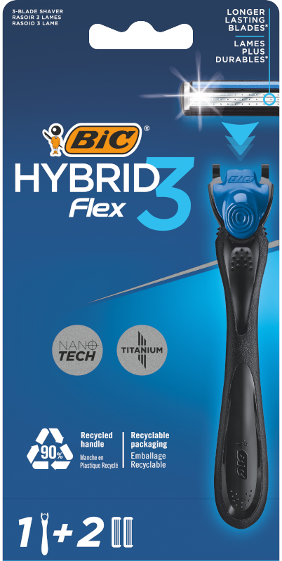 Бритва чоловіча Bic Flex 3 Hibrid з 2 змінними картриджами