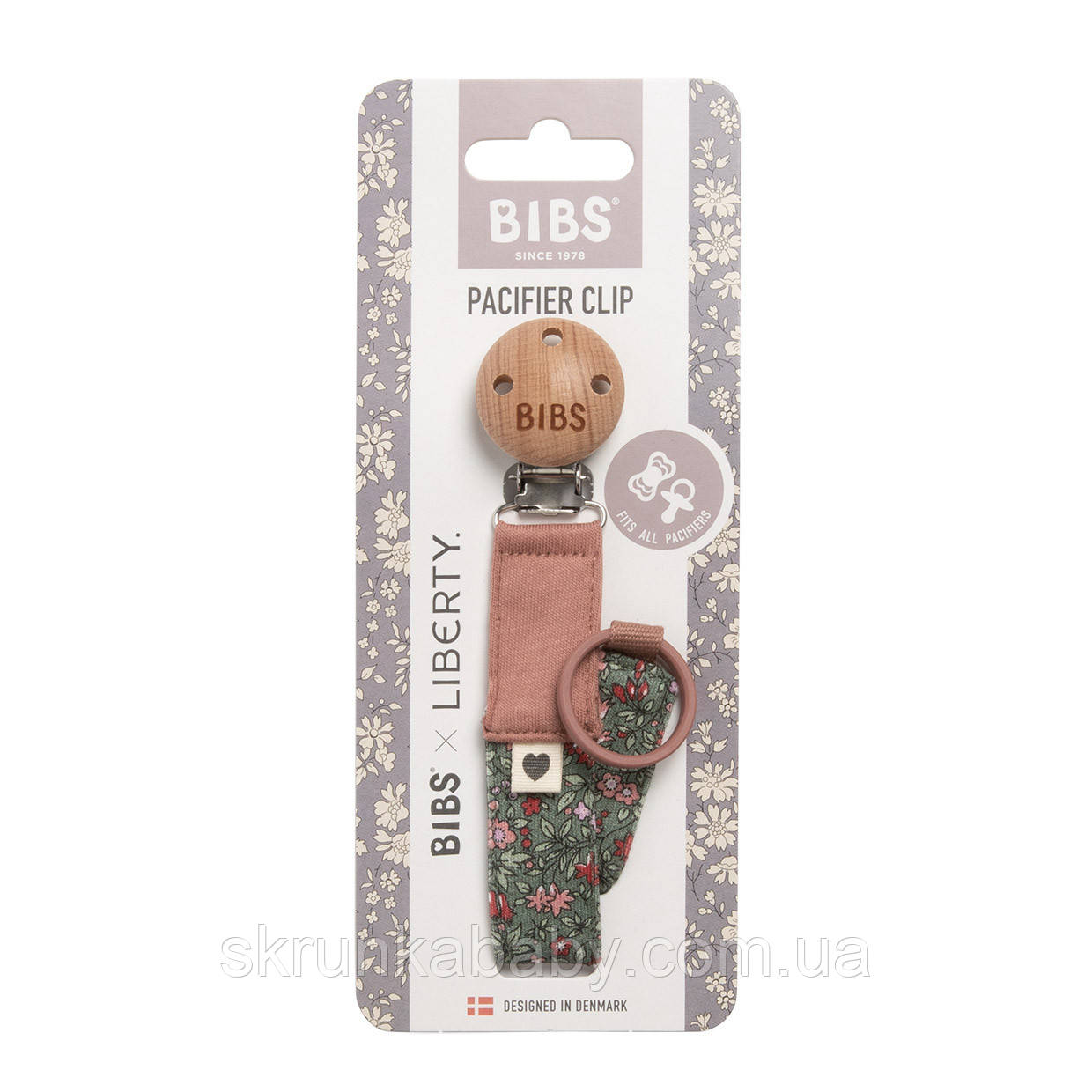 Тримач для пустушки BIBS x Liberty Pacifier Clip – Chamomile Lawn Woodchuck, фото 1