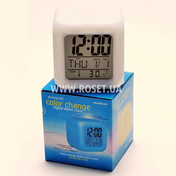 Настільний Годинник-Будильник 7 LED Color Changing Alarm Clock