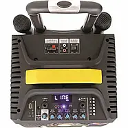 Портативна колонка на акумуляторі з мікрофонами та пультом Temeisheng QX-1214 комбопідсилювач на 400W, фото 4