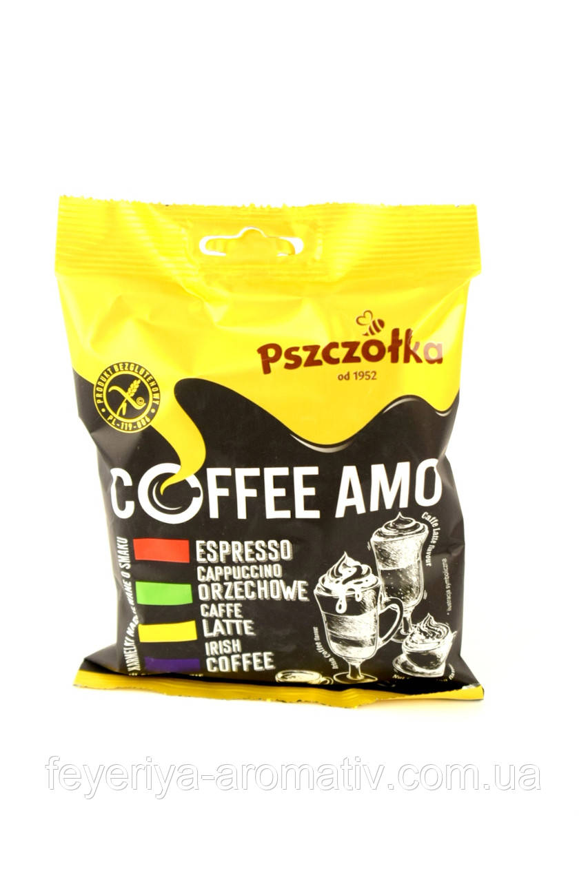 Цукерки з кавовою начинкою асорті Pszczolka Coffee Amo 100г (Польща)