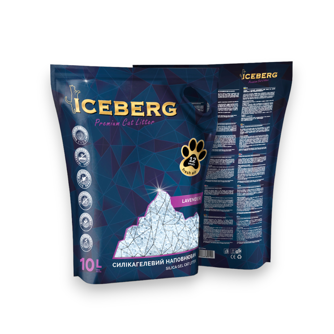 Iceberg Lavender гігієнічний наповнювач на основі силікагелю з ароматом лаванди, 10л