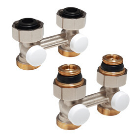 Узел нижнего подключения радиатора (прямой) 2трб. 1/2-3/4Е (с ...