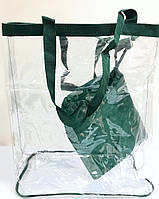 Сумка прозрачная с мешочком зелёная L-pack 120