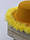 Капелюх канотьє зі стійкими полями (6 см) прикрашений пір'ям FUZZY жовтий, фото 2