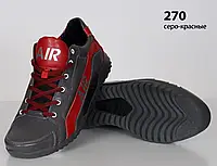 Шкіряні кросівки Nike (270 сіро-червона) чоловічі спортивні кросівки шкіряні чоловічі