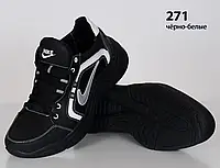 Кожаные кроссовки Nike (271 чёрно-белая) мужские спортивные кроссовки шкіряні чоловічі