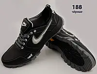 Шкіряні кросівки Nike  (188 чорна) чоловічі спортивні кросівки шкіряні чоловічі