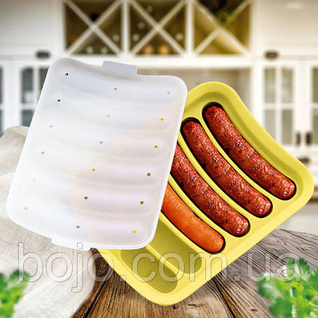 Силіконова форма для сосисок ковбасок Sausage Silicone Mold, Жовтий, фото 1