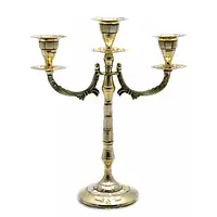 Підсвічник старовинний із перламутром на 3 свічки