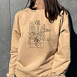 Світшот з принтом герб. Патріотичний світшот. Світшот для дівчини, фото 2