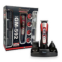 Машинка для стрижки волосся + тример Geemy GM-592 10 в 1 акумуляторна, фото 2