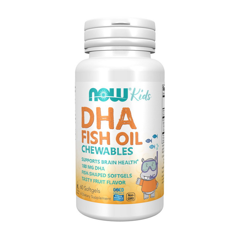 Омега-3 ДГК для дітей Now Foods Kids Chewable DHA 60 softgels