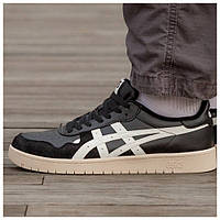 Мужские кроссовки Asics Japan S Black Beige, черные кожаные кроссовки асикс джапан с