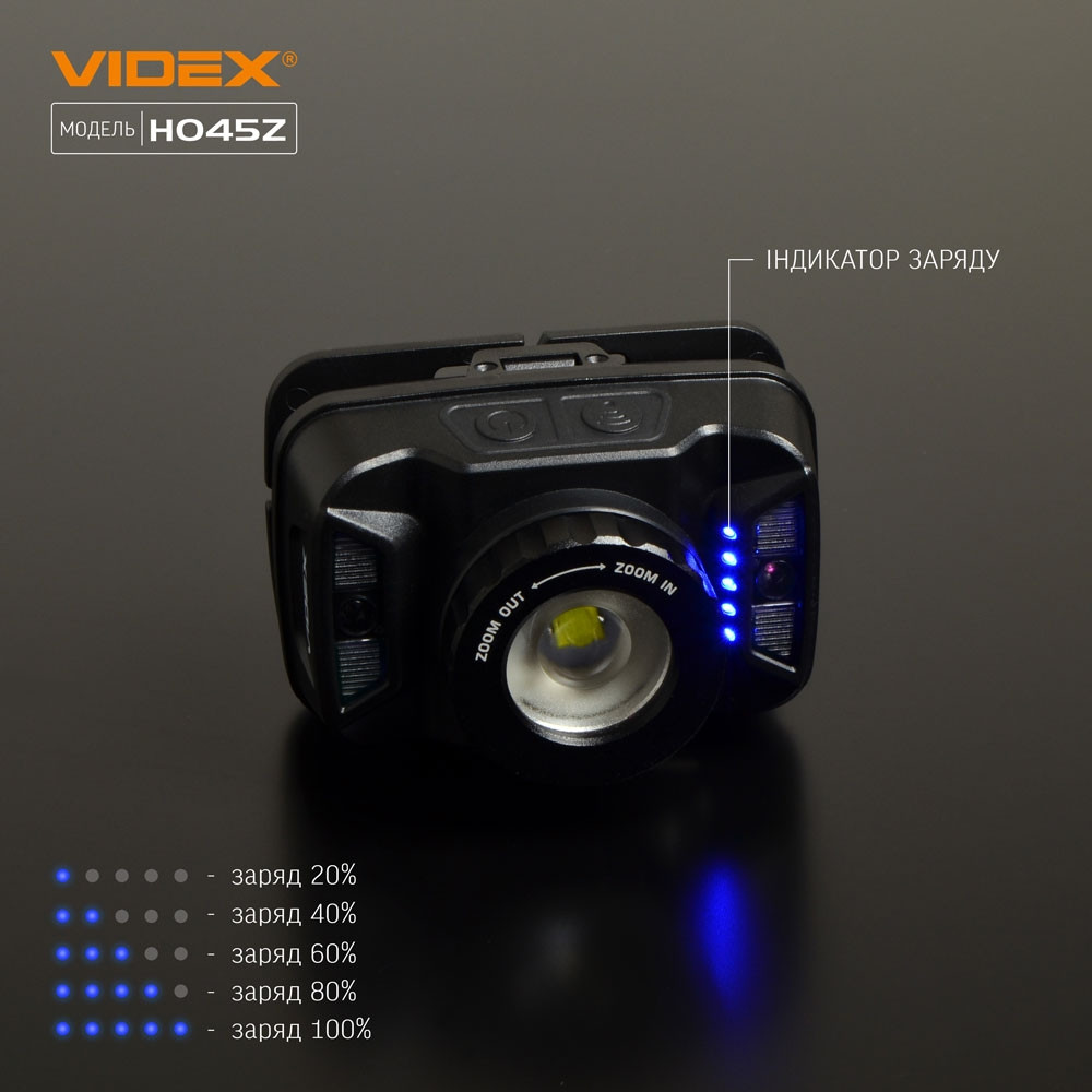 Налобный светодиодный фонарик 270lm 5000K Videx оригинал - фото 7 - id-p2004823258