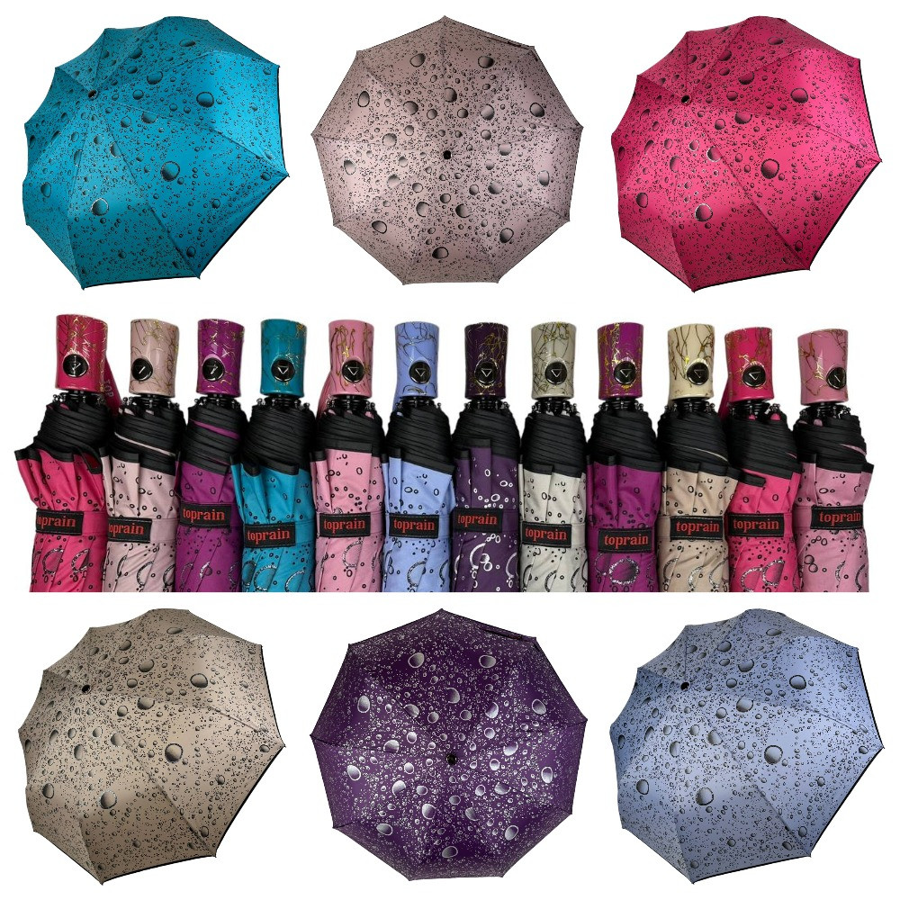 Оптом Жіноча напівавтоматична парасоля на 9 спиць антивітер з бульбашками від Toprain, TR541, фото 1