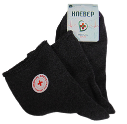 Теплі шкарпетки медичні без гумки Клевер 36-41 сірі
