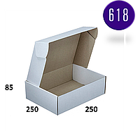 Самосборная коробка подарочная БЕЛАЯ 250*250*85 Материалы упаковочные микрогофра профиль Е