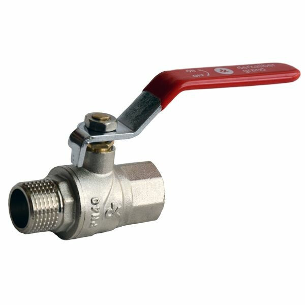 Кран шаровый ручка-рычаг внутренняя-наружная резьба Ду32 Derkaliber ...