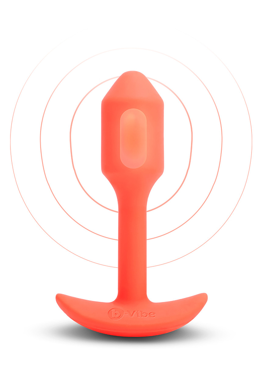 Анальна пробка з вібрацією розміру S B-Vibe Vibrating Snug Plug 1, помаранчева Bomba💣, фото 1