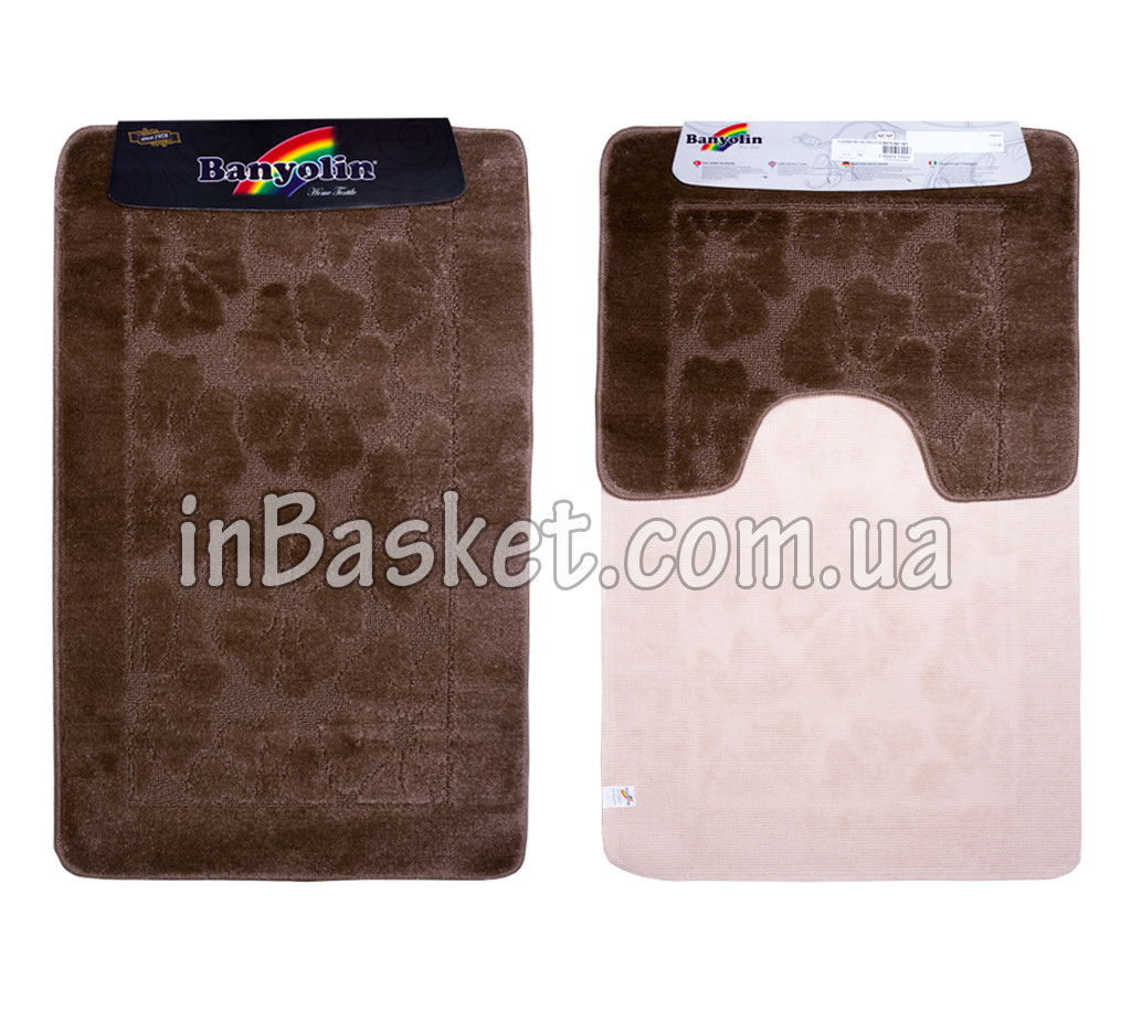 Комплект килимків для ванної "Brown floret"