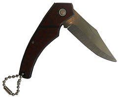 Нож брелок коричневый складной малый 115х50