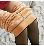 ТЕРМО колготи жіночі ALINA, зимові, натуральний ефект, батал, фото 2