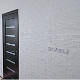 №1-3 Самоклеюча 3Д панель "Біла цегла" 77×70 см товщина 3 мм, фото 5