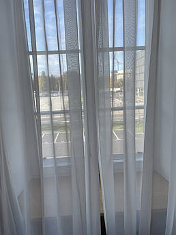 Готовий тюль шифон білий на вікно в зал, 6 м/3