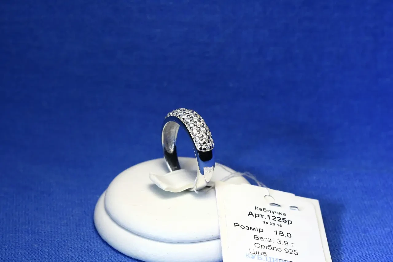 Серебряное кольцо Дорожка с россыпью фианитов 1225р - фото 4 - id-p388546676
