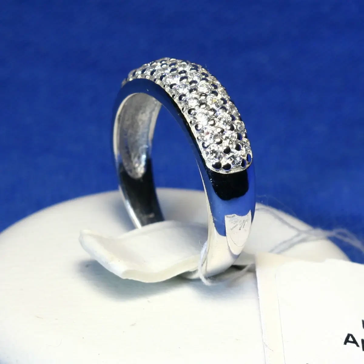Серебряное кольцо Дорожка с россыпью фианитов 1225р - фото 2 - id-p388546676