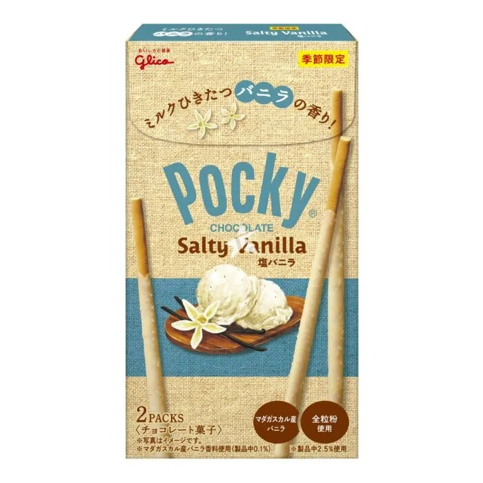 Японські палички Glico Pocky Chocolate Biscuit Stick - Seasonal Limited Salty Vanilla 52.8g, фото 1