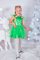 Новорічна дитяча сукня Ялинка 98, 110см зелена атлас і фатин