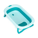 Дитяча ванночка для купання блакитна складна зі зливом ECOTOYS HA-B37 BLUE, фото 4