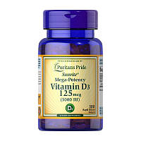 Витамин Д3 Puritan's Pride Vitamin D3 5000 МЕ (125 mcg) 100 softgels