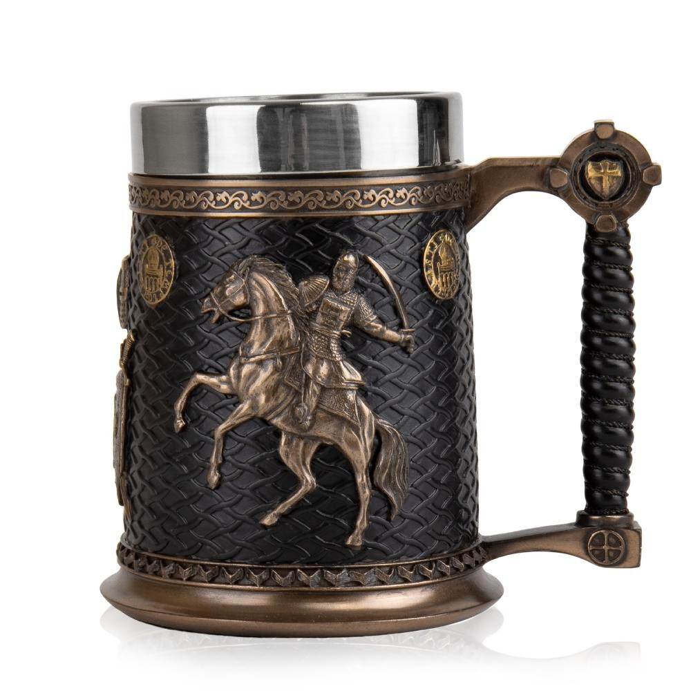 Елих для пива "Битва вікінгів" із чашею з нержавіючої сталі від італійського бренду Veronese об'єм 600 мл, фото 1