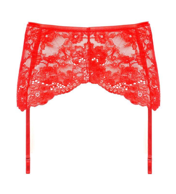 Широкий пояс для панчіх із мереживом ORO 403 red, S/M, L/XL, XXL, фото 1