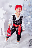 Новорічний дитячий костюм Пірат 98см атлас кофта, бріджи, пояс і бандана