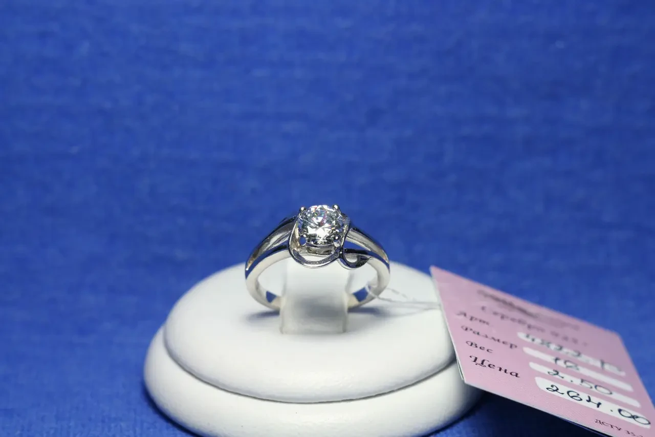Серебряное кольцо Силеста с фианитом 4822-р - фото 3 - id-p235866729