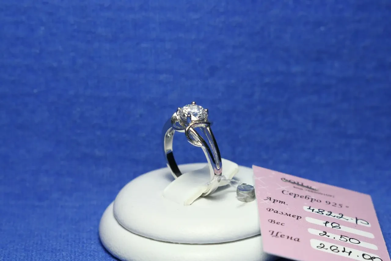 Серебряное кольцо Силеста с фианитом 4822-р - фото 4 - id-p235866729