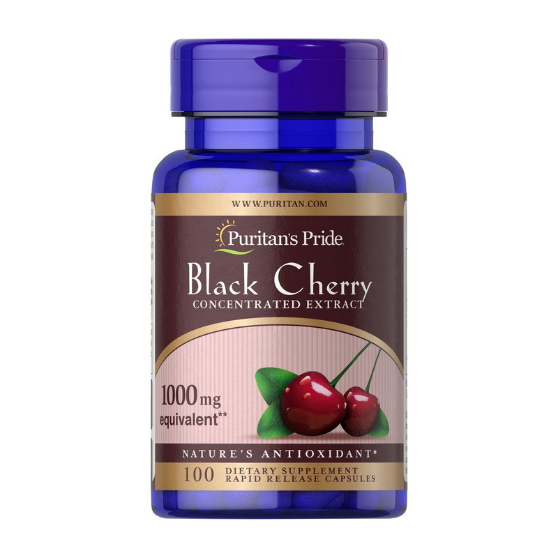 Екстракт чорної вишні Puritan's Pride Black Cherry Concentrated Extract 1000 мг 100 капс.