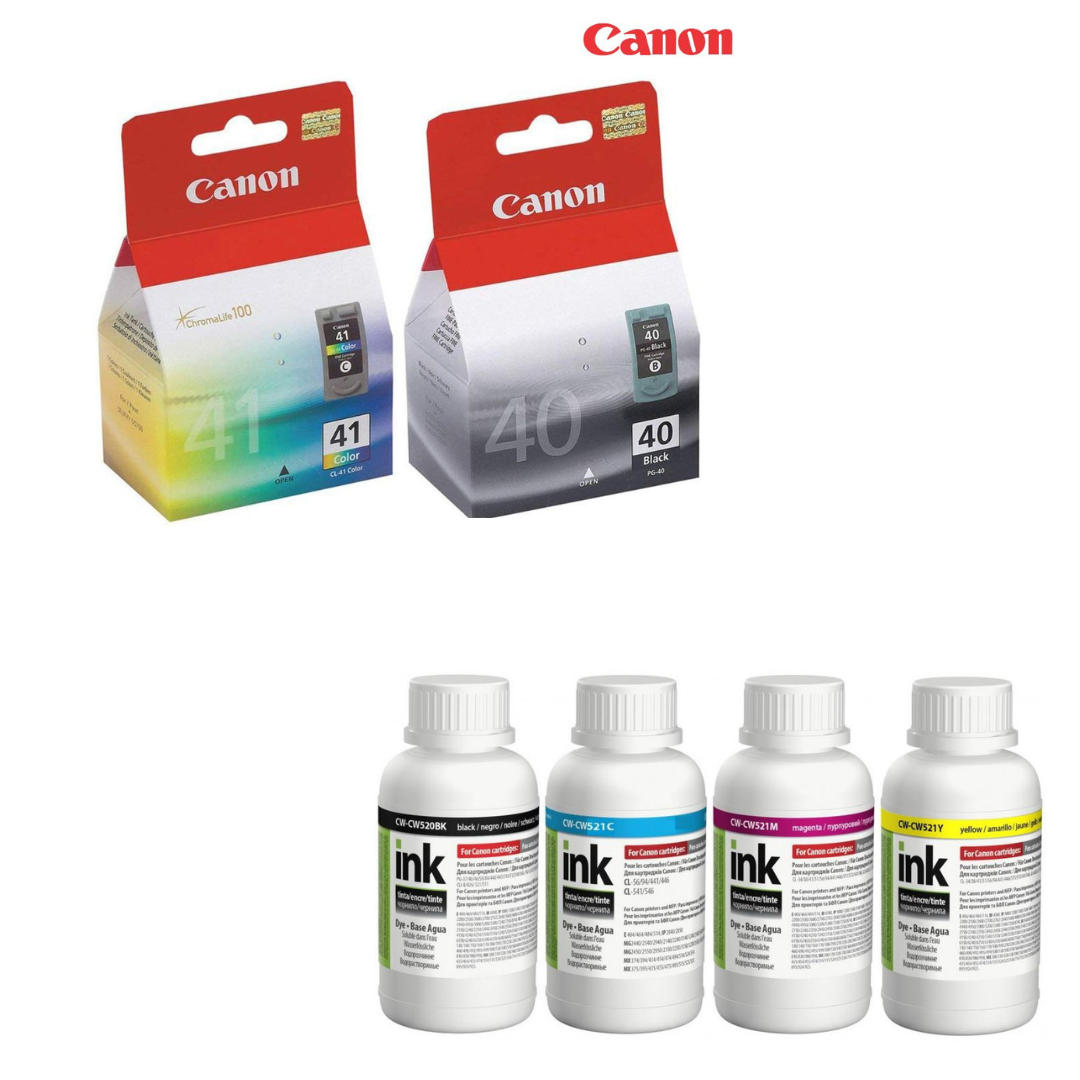 Картриджі Canon PG-40+CL-41 MULTIPACK + Чорнила Colorway CW520/CW521SET02 200мл