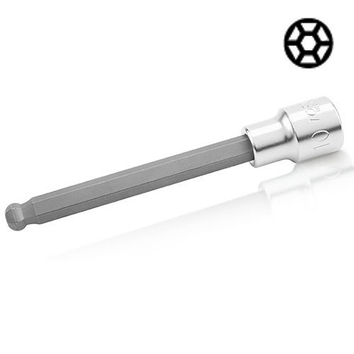 Насадка шестигранник HEX TOPTUL 8 мм 140 мм 1/2" з кулею BCSA1608, фото 1