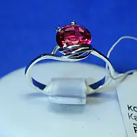 Серебряное кольцо с розовым фианитом кс 1258р