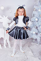 Новорічний дитячий костюм сірий Мишка 98см спідничка, жилета, обруч з вушками і рукавички