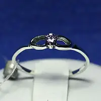 Серебряное кольцо с сиреневым фианитом 1004сир