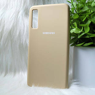 Силіконовий чохол Original Silicone Case Samsung A750/A7 2018 Gold (золотий)