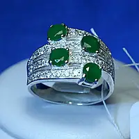 Серебряное кольцо Квартет с зеленым фианитом кс 840из