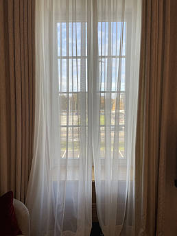 Готова тюль 6 м/3,0 м шифон білий з обважнювачем