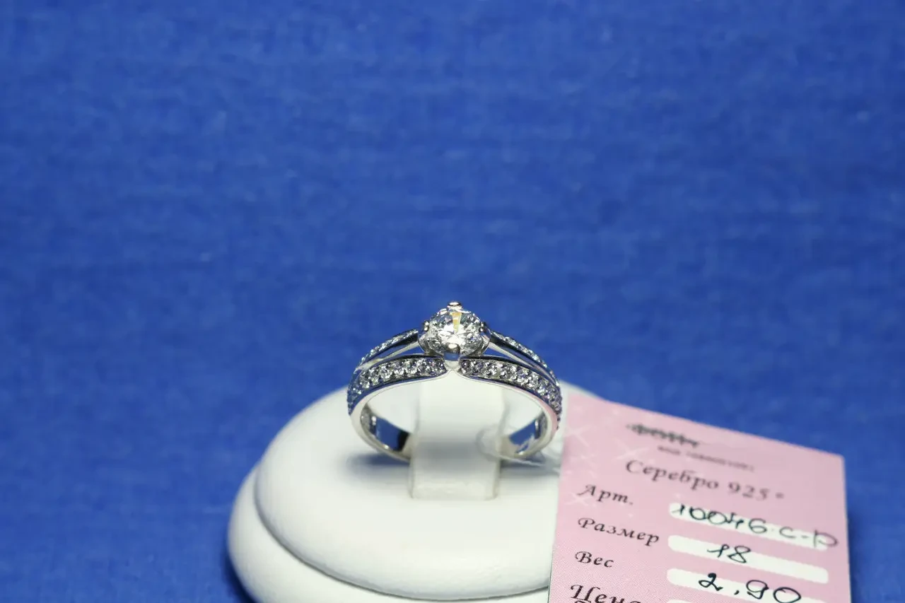 Серебряное кольцо с фианитами Принцесса 10046-с-р - фото 3 - id-p235866820